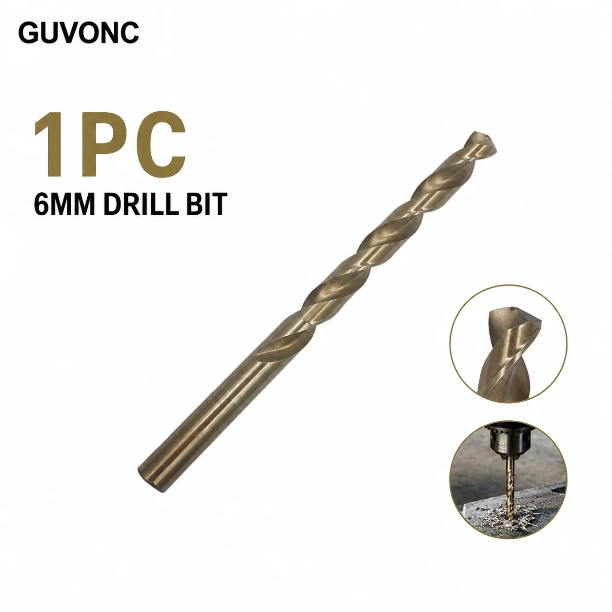 1PC 6mm HSS Twist Drill Bit High Hardness Sharp Drill Bit for Metal Wood Plastic Drilling Power Tool