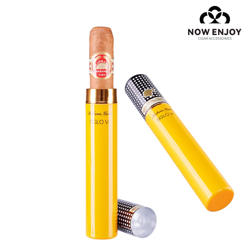 

Portable Cedar Wood Aluminum SIGLO II VI Tubos Cigar Travel Humidor Tubes Cigar Accessories