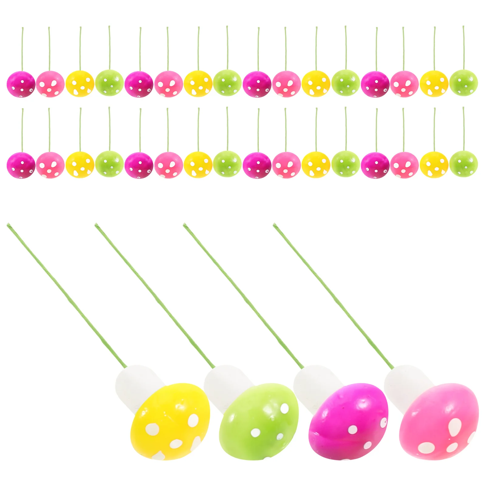 

60pcs Simulation Foam Mushroom Miniature Colorful Garden Decoration Accessories for Fairy Terrarium Plants Landscaping Statue