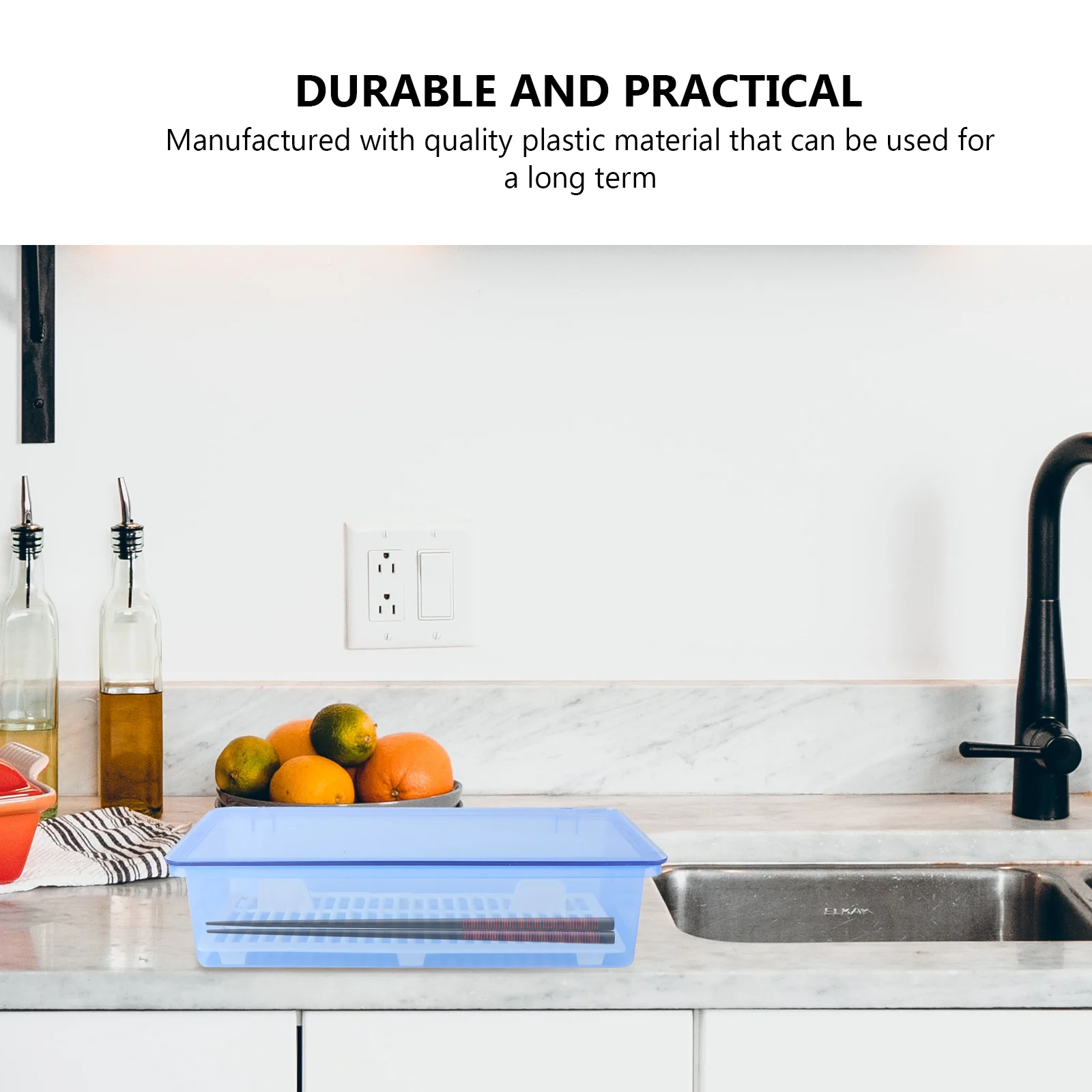 

Plastic Chopsticks Holder Storage Box Tableware Case Dustproof Waterproof Drainage Design Utensil Container Kitchen