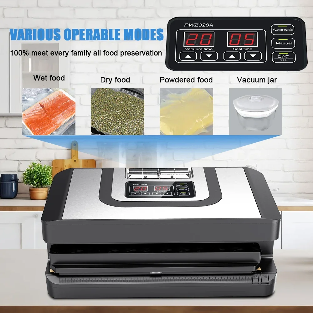 Factory Direct Sale 110v 220v Single Nozzles Commercial 32cm Extended Seal Vacuum Sealer Universal Bag Vacuum Sealer Machine