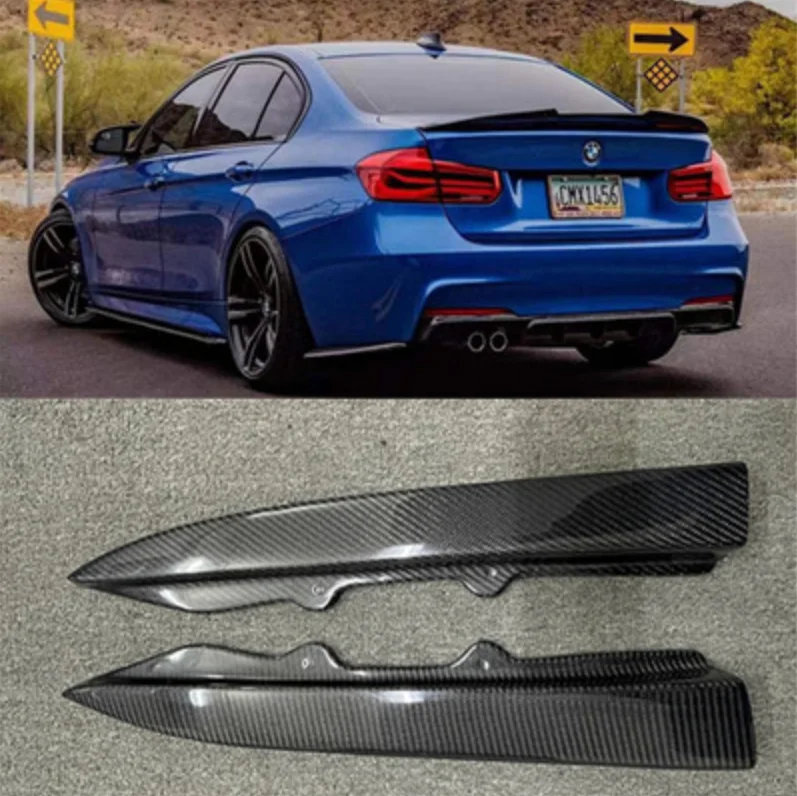 Suitable For BMW 3 Series 328 330LI F30 F35 MT 2019 2020 2021 2022 Real Carbon Fiber Rear Bar Angle Spoiler Splitters Trim