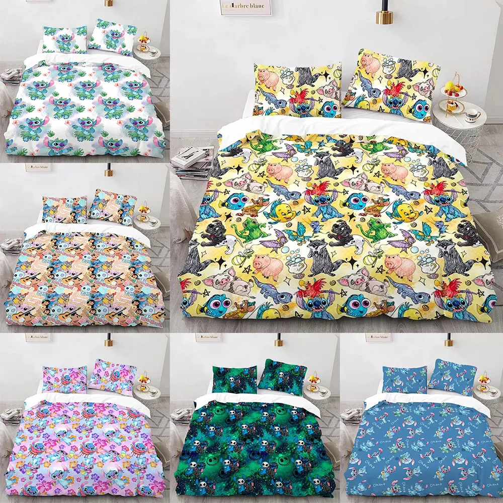 

Cute Stitch 3D Print Bedding Sets Quilt Bed Cover Comforter Duvet Cover Pillow Case 2-3 Pieces Sets Single Double Large Size