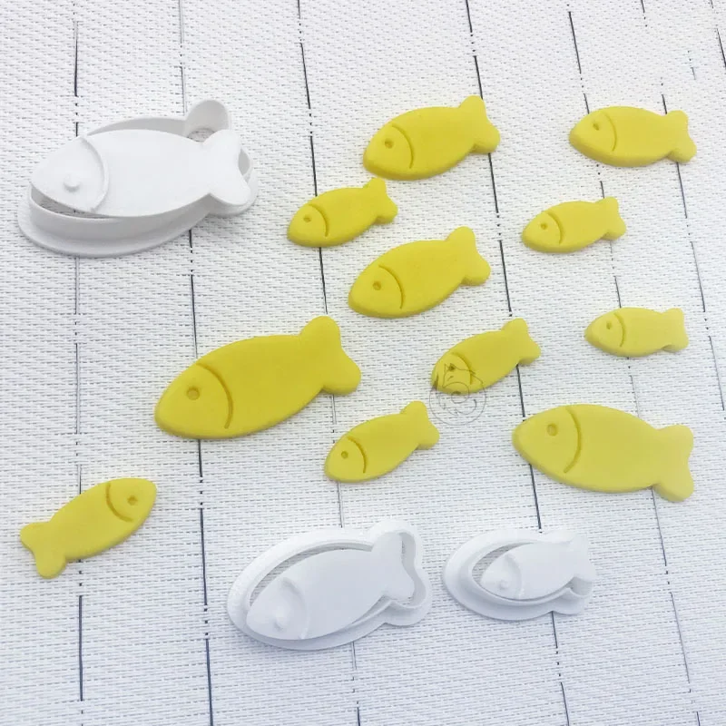 Cartoon Fish Cookie Mould Mini Cute Kids Cake Decorating Mould Fondant Cookie Embossing Mold Animal Cookie Cutter Baking Set