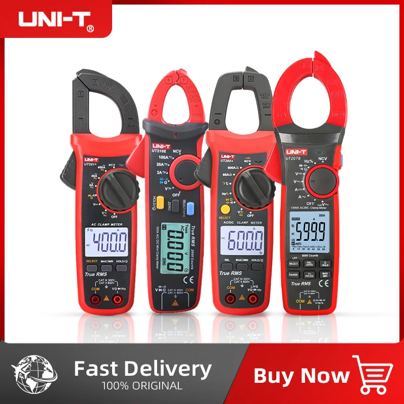 UNI-T UT210E UT210D UT202A+ UT204 PLUS UT207B UT208B Clamp Meter AC/DC Digital Voltmeter Ammeter Pliers Current Multimeter