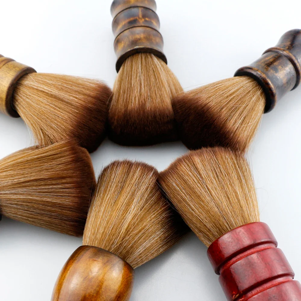 Professional Soft Barber Neck Face Duster Brushes Hair Cleaning Brush Wood Handle Hair Cutting Hairdressing Barber Neck Brush