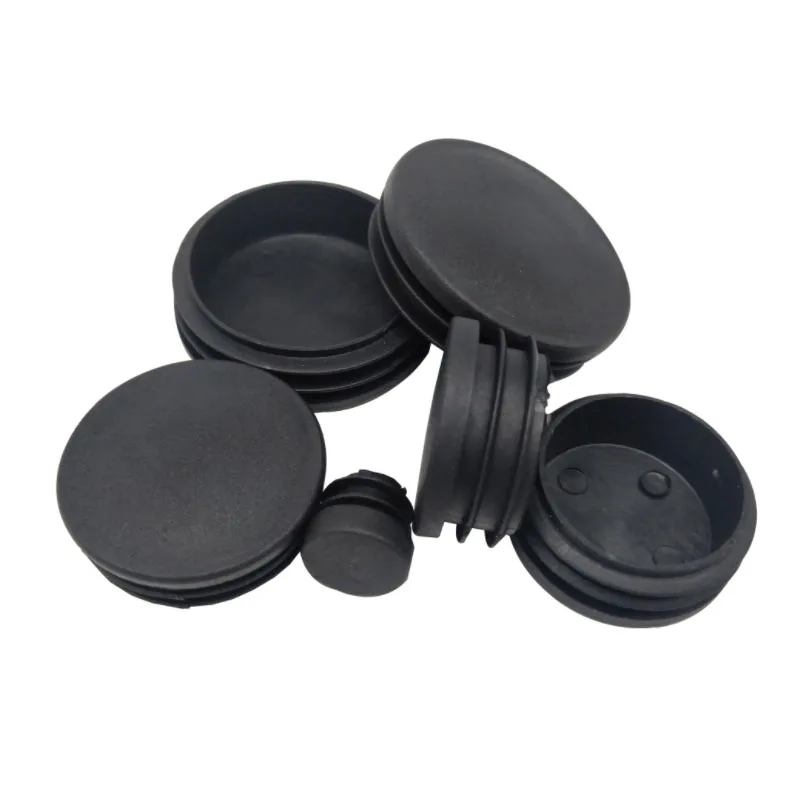 Preto redondo plástico Blanking End Cap, tubo de tubo insere Plug, Bung, Não-Slip, resistente ao desgaste, diâmetro 10mm, 12mm, 13mm, 14mm, 16mm, 19