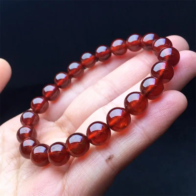 

9,5 мм браслет из натурального граната, модный кристалл, кварц, драгоценный камень, ювелирные изделия, Рейки, исцеляющий подарок для женщин
