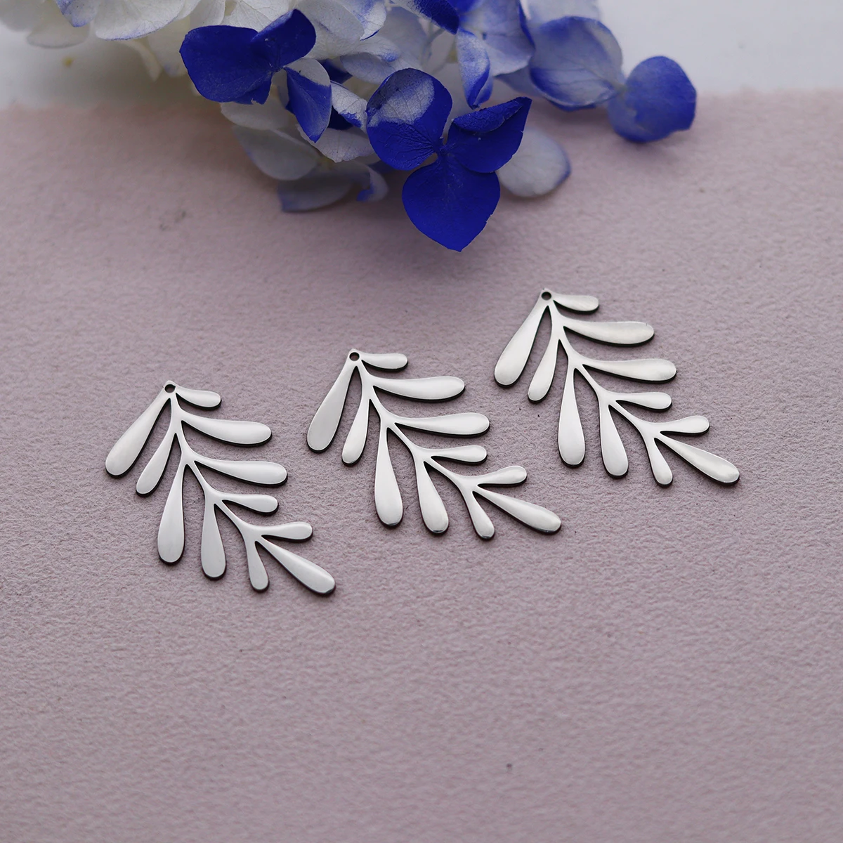 3 قطعة DIY بها بنفسك خمر شرابات أوراق النبات السحر الفولاذ المقاوم للصدأ النخيل/الريش/قلادة القيقب لصنع المجوهرات أقراط النساء يترك #4