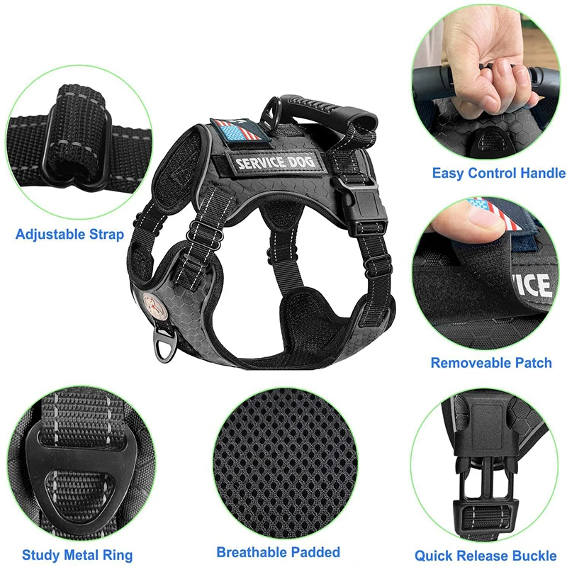Dog Pet Chest Harness Set with Folding Bowl Traction Rope & 2 Garbage Bags Explosion Proof Shock Absorption Dog Vest Towing Rope