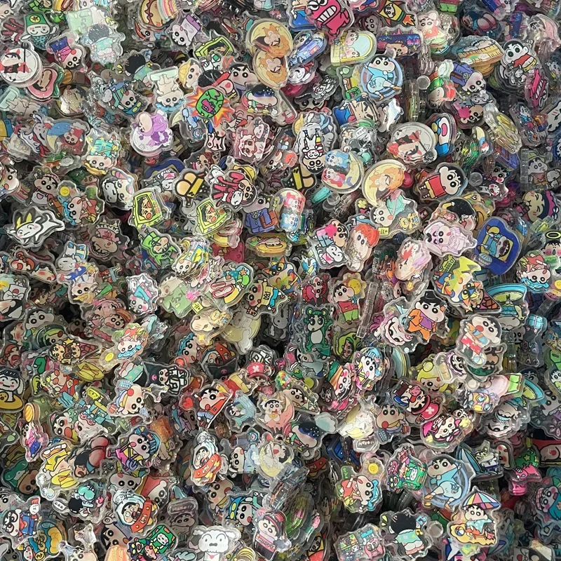 

110pcs Anime Crayon ShinChans 1cm Acrylic Pendant DIY Prop Kawaii Resin Keychain PP Clip Patch Waterproof Toys Birthday Gift