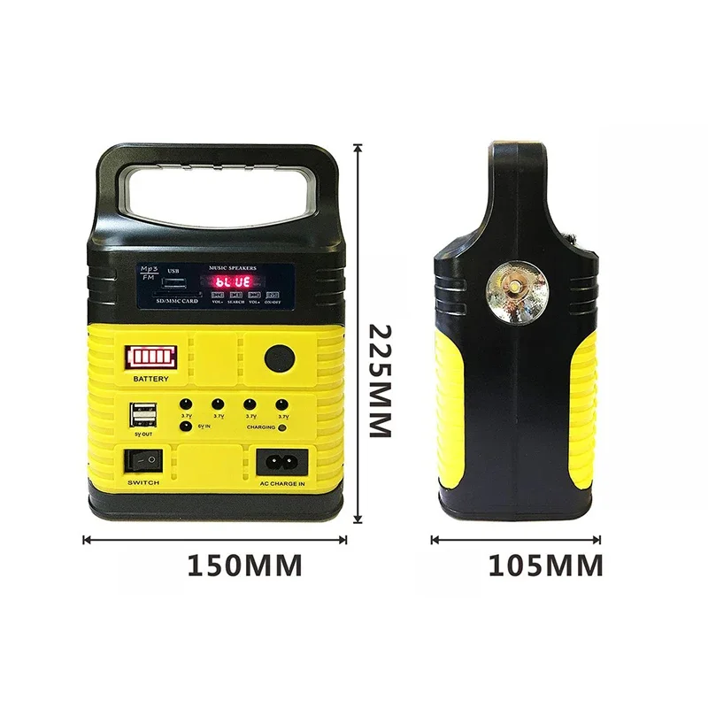 Imagem -05 - Gerador Solar Portátil Luz de Emergência Solar Rádio Sistema Solar Bluetooth Mp3