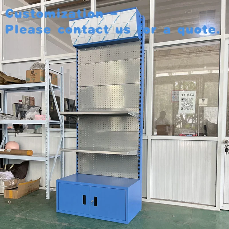 

custom.Colorful Display Rack with Light Box and Cabinet H Hole Upright