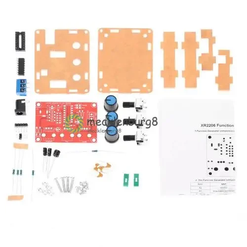 1HZ-1MHZ XR2206 Function Signal Generator DIY Kit Sine/Triangle/Square Output Signal Generator Adjustable Frequency Amplitude