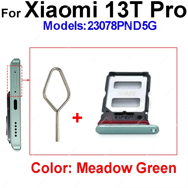 For Xiaomi 13T 13T Pro Sim Card Tray Holder Reader Adapter Sim