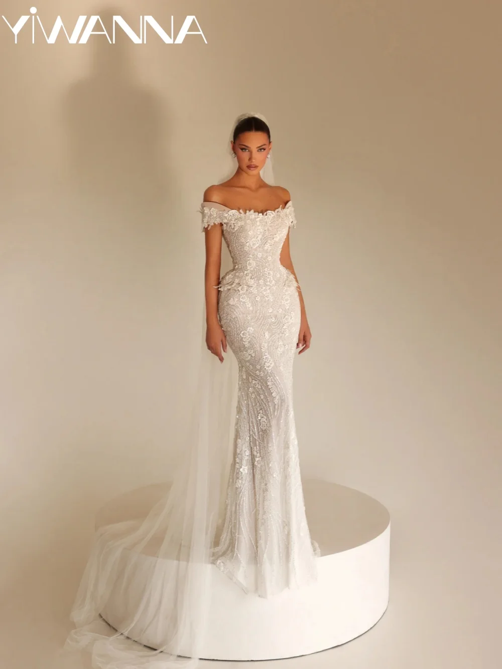 

Opulent Beaded Corset Wedding Dress Romantic Off Shoulder Mermaid Bridal Gown New Customized Floor-length Dresses For Bride