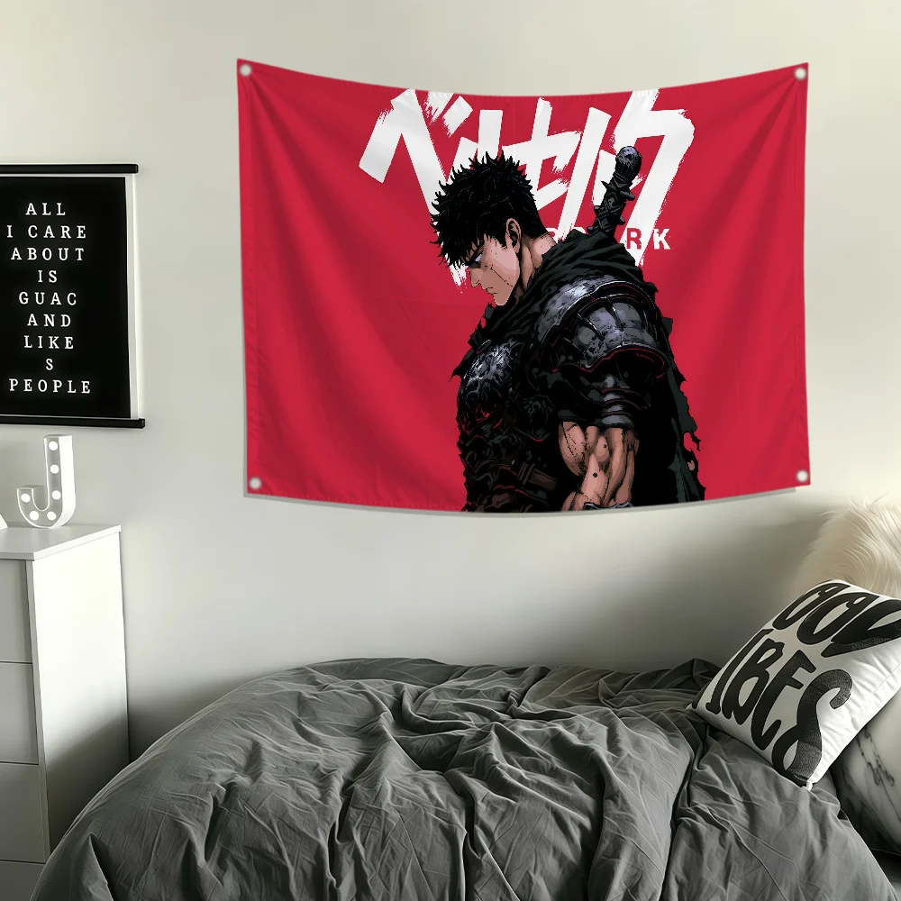 Retro Classic Comics B-berserk Flag Polyester Printing Banner For Bedroom Living Bar Garden Garage Wall Art Out Door Decoration