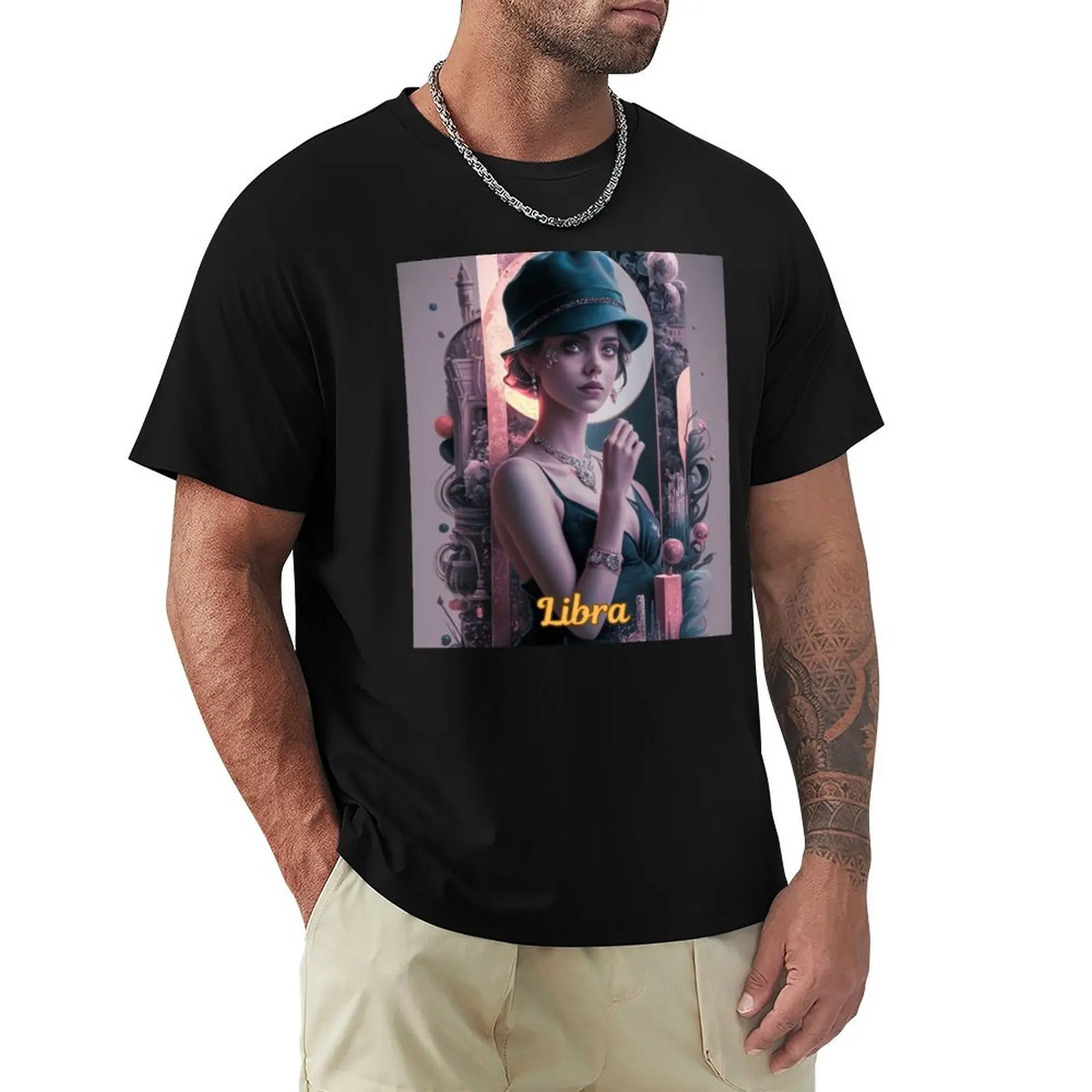Libra Zodiac, whimsical lady, libra girl sexy T-Shirt Tough Fabric Work Tee