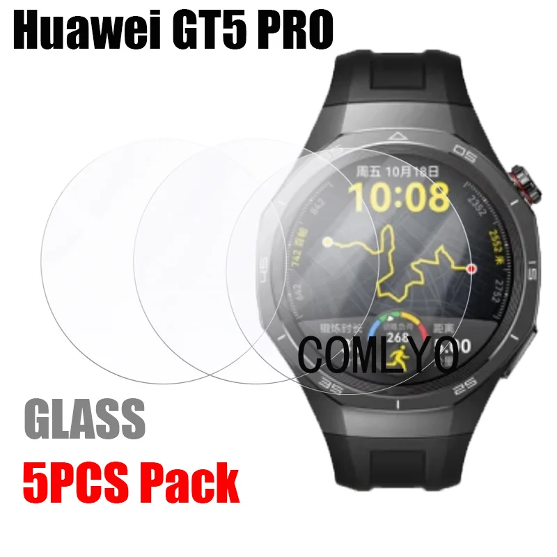 5 uds para Huawei GT5 Pro 46mm 42mm Protector de pantalla de reloj inteligente de vidrio templado película 9H 2.5D