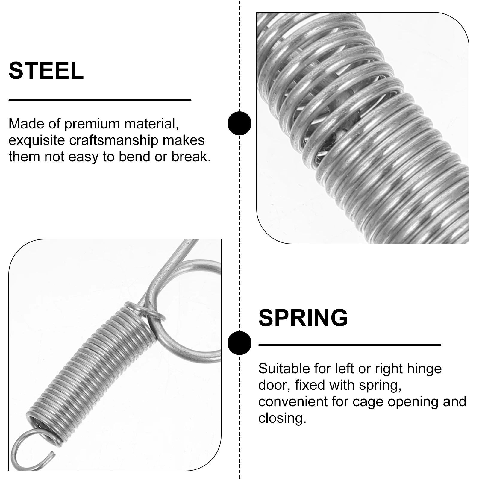 

20pcs Cage Door Spring Hooks Premium Pet Cage Door Hook For Rabbit Chicken Pigeon Quail Bird Cages Locking Hanger Feeder Hook