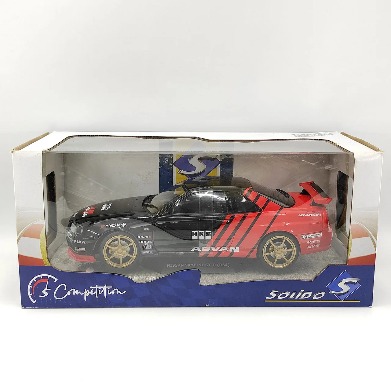 

Литой под давлением SOLIDO S масштаб 1:18 Skyline GT-R R34, модель автомобиля из сплава, Коллекционная игрушка, подарок, сувенир, украшение для дисплея