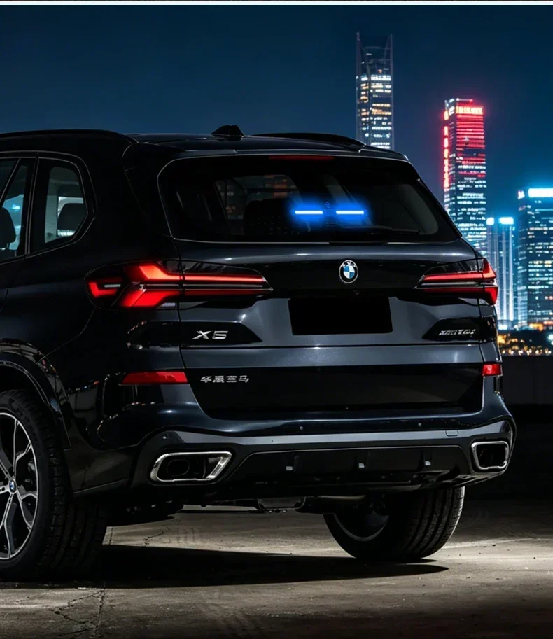 Solarbetriebene, intelligente LED-Dekorationsleuchte für das Auto, ohne Verkabelung, blaue Ambientebeleuchtung, automatische Vibrationssensor-Steuerung, Warnleuchte für die Heckscheibe. – Detail 18
