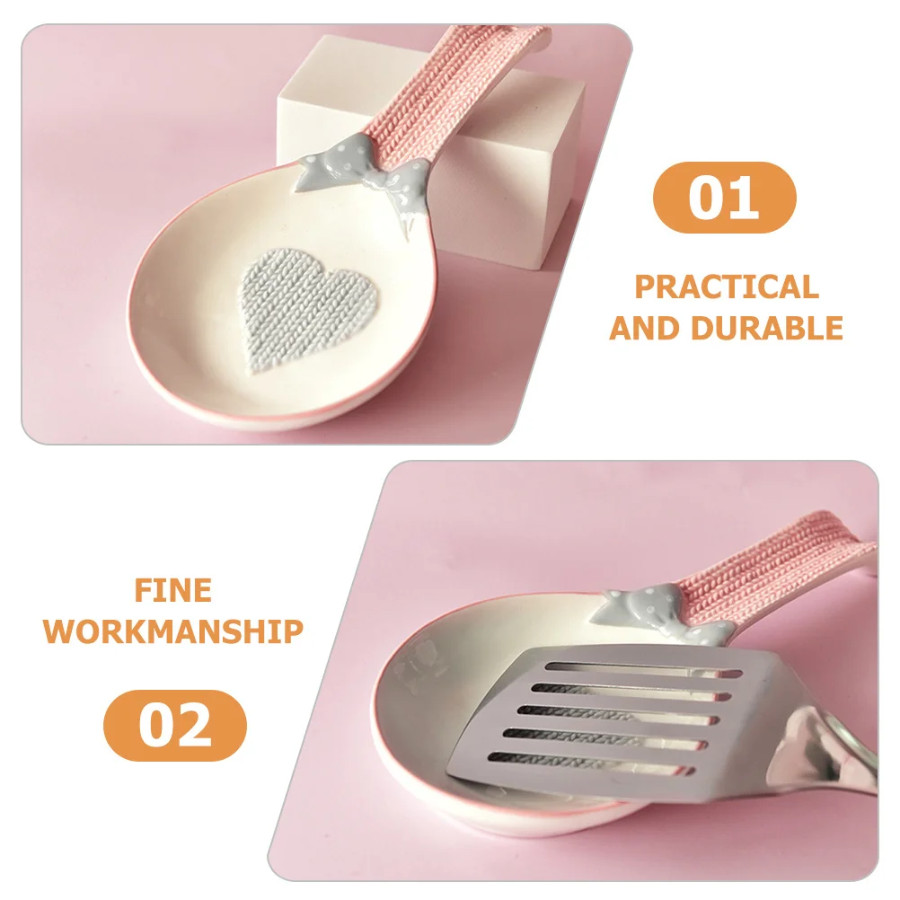 

Ceramic Spoon Rest Wear-Resistant Small Spoon Holder Household Kitchen Accessories Compact Scoop Rest Small Scoop Holder