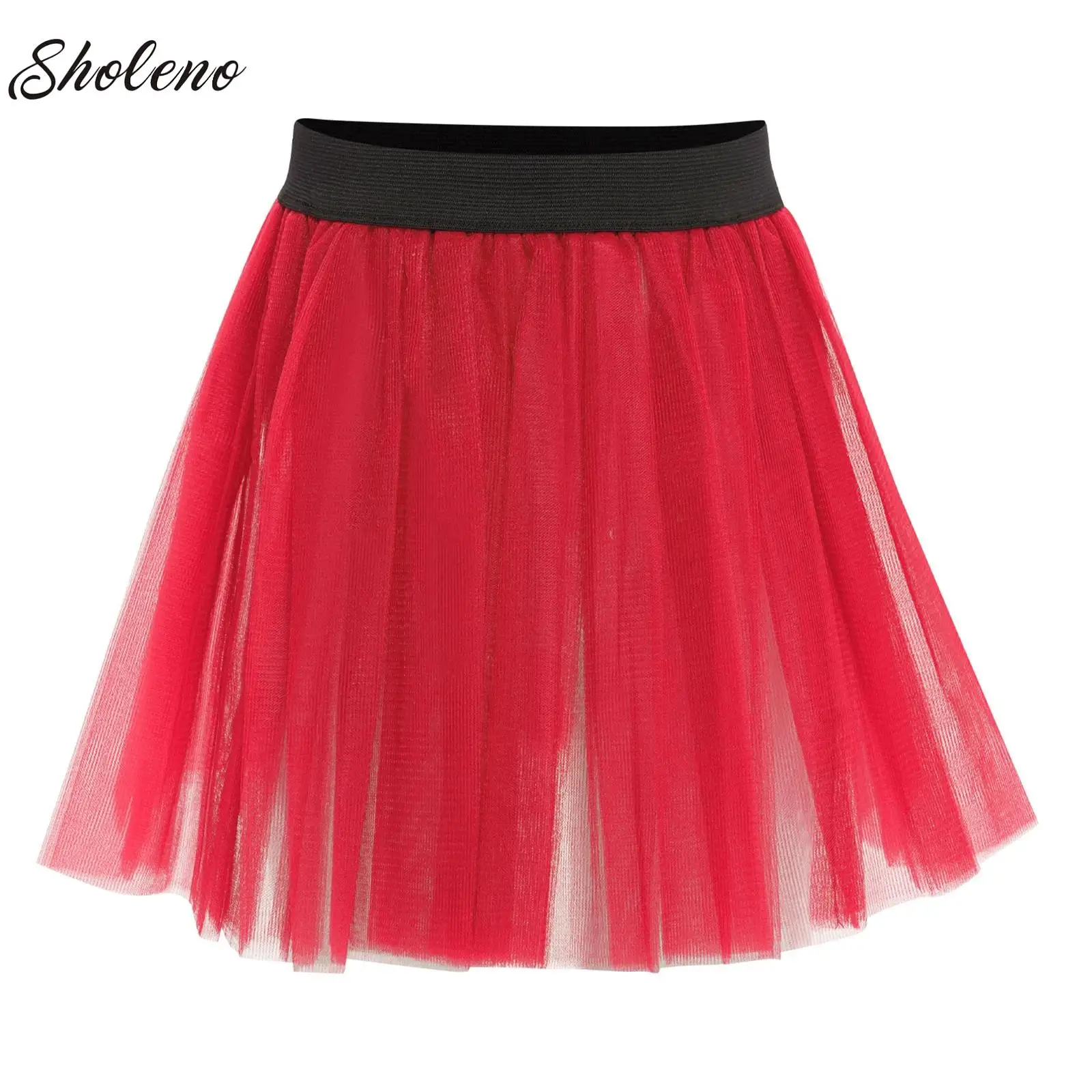 

Girl Elastic Ballet Dancewear Tutus Mini Skirt For Birthday Party Dance 3 Layer Tulle Tutu Skirt for Kids Princess Girls Clothes