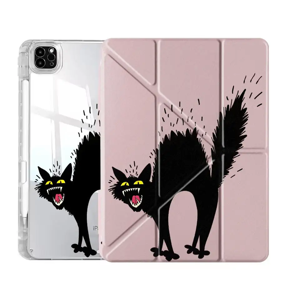 

Irritable Cat Tablet Case For iPad Mini 6 7 Air 4 5 M3 M2 1 2 M4 11inch Pro 11th 10th 9th 8th 7th 12.9inch Pro 2025 Y-Fold