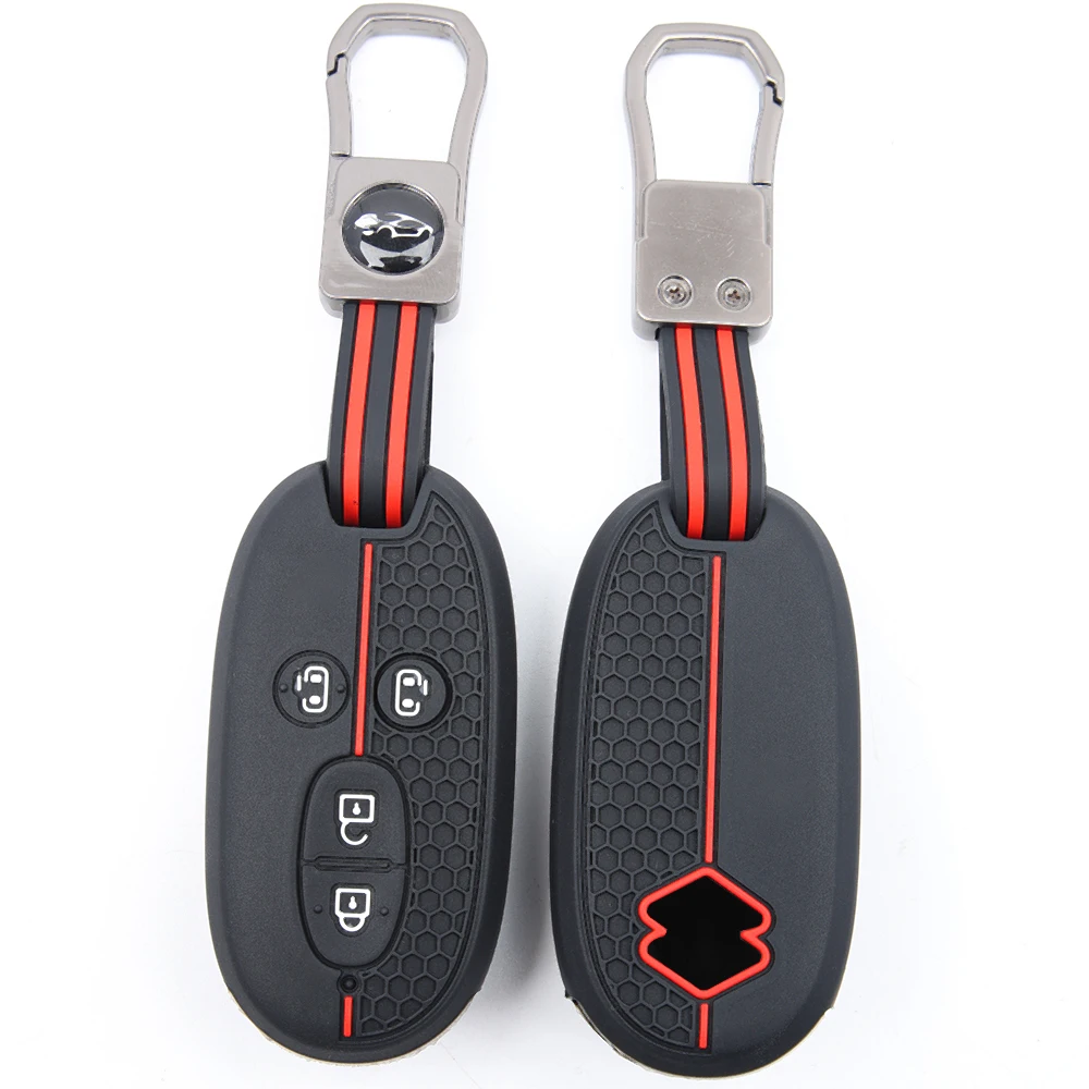 For Suzuki Wagon R Every Hustler Palette Solio Alto Lapin Spacia Silicone Remote Fob Holder Swivel Clip Strap Button Access