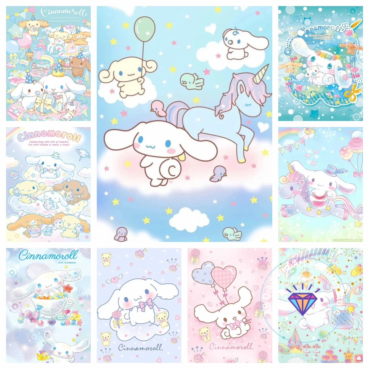 

Cinnamoroll Kuromi Sanrio AB Diamond Painting Kit 5D DIY Diamond Embroidery Cross Stitch Handmade Art Crafts Home Decor Gift