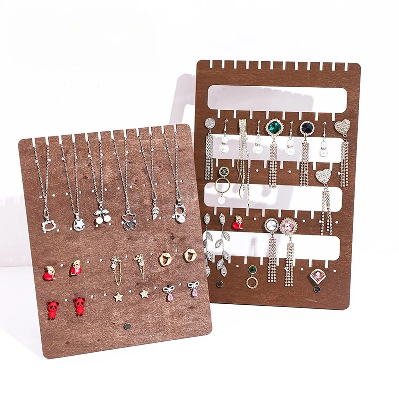 Christmas tree shape jewelry display stand,black walnut necklace earring stand,suitable for jewelry counter stall display stand