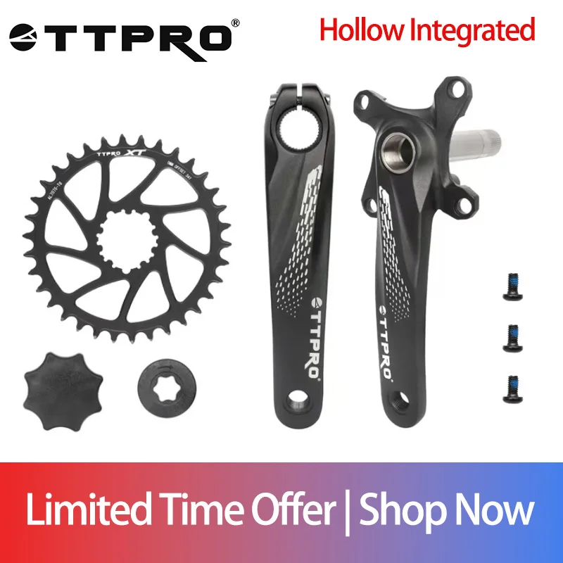 

TTPRO Mountain Bike Hollow Handle Aluminum Alloy Crank 170MM 104BCD Lightweight Mountain Bike Crank Bicycle Accessories