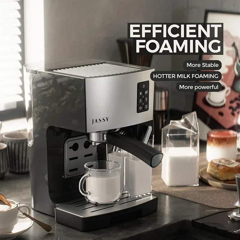 panic buying 19 Bar Coffee Machine Home Use Electric Frother Make Milk Foam Full Automatic Espresso Coffee Machine JS-100