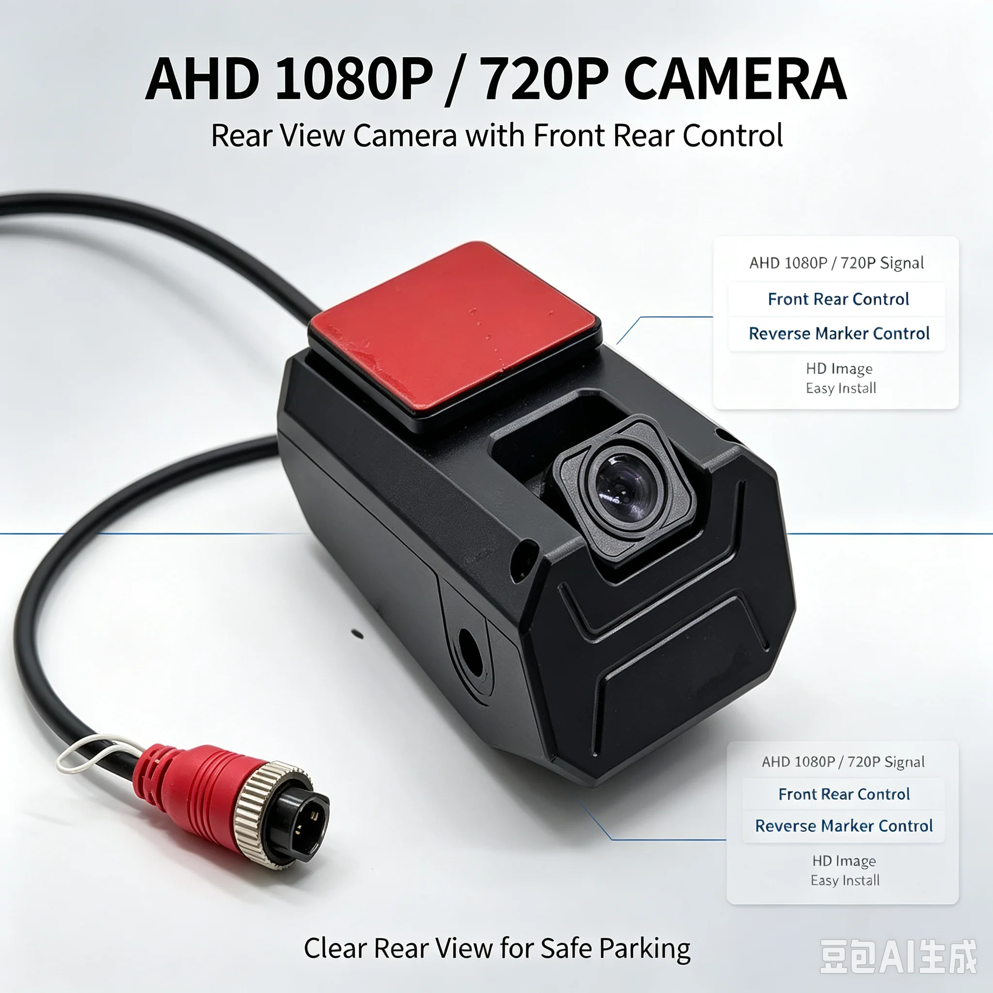 Car image AHD 1080P reversing camera forward-looking 170 night vision waterproof reversing camera truck trailer RV pickup.