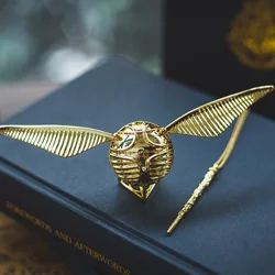 The Golden Snitch Action Figure Toys Proposal Ring Box With Wing  Yellow Brass Metal Ring Storage  Decoration Model