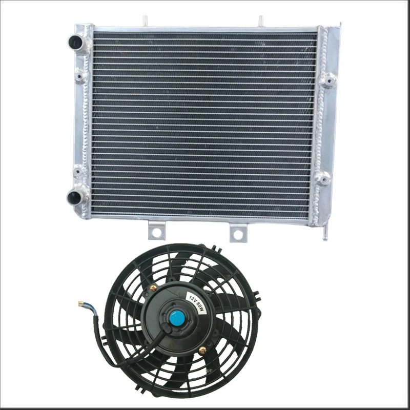 Aluminum Radiator + Fan For Polaris RZR 800 RZR800 RZR800S 2007-2013 2008 2009 2010 2011 2012 07 08 09 10 11 12 13