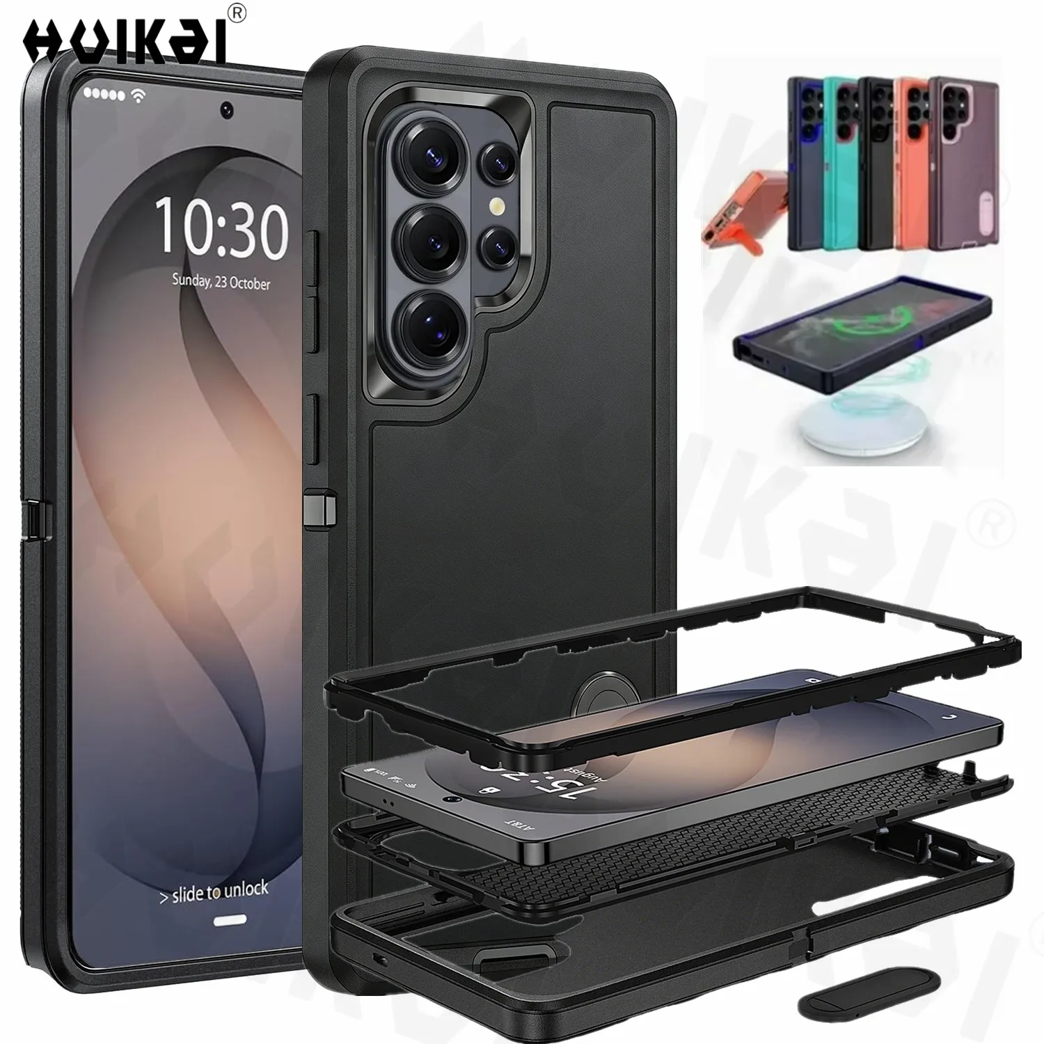 Funda a Prueba de Golpes para Samsung Galaxy S26 Ultra S25 Ultra S25 S23 S22, Resistente, Anti-Rayones, con Soporte, para Teléfono
