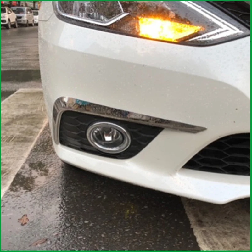 

For Nissan Sentra Sylphy 2016 2017 2018 2019 Front Fog Light Foglight Lamp Cover Trim Bezel Eyebrow Eyelid Molding Decoration