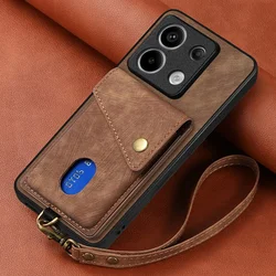 For Realme 16 15 Pro 15T 5G Luxury Case For OPPO Realme 11 Pro Plus Lanyard Leather Card Back Cover Realmi GT8 7 Pro Funda