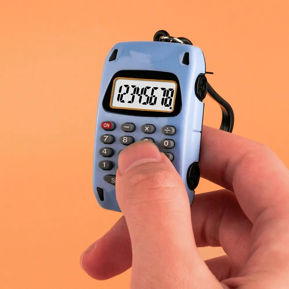 New Mini Electronic Calculator 8 Digits Display Lightweight Key Chain Multifunctional Creative Key Ring School