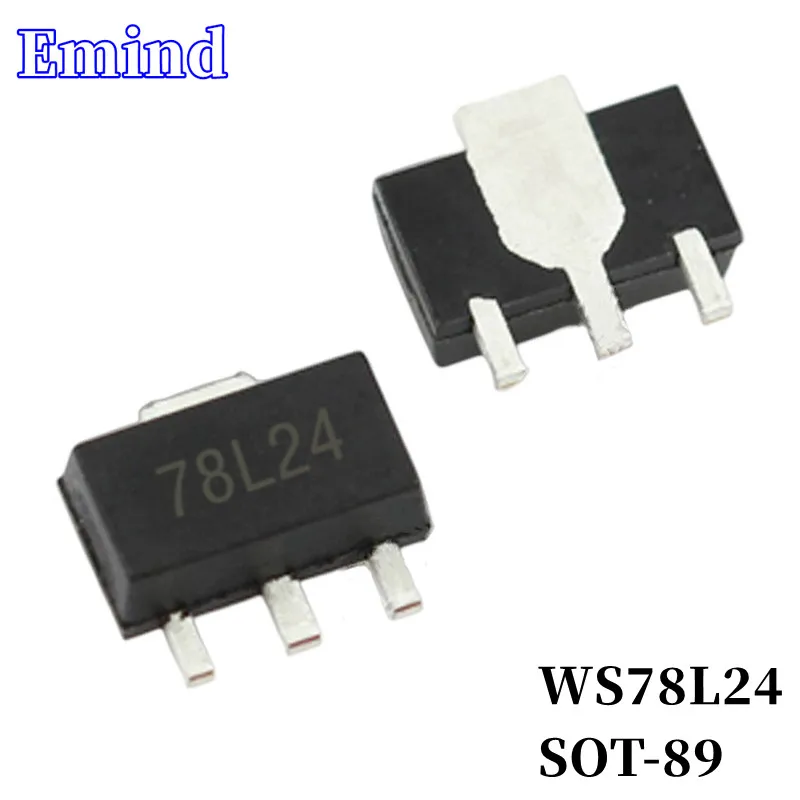 

200/500/1000/2000Pcs WS78L24 78L24 SMD Low Dropout Regulator SOT-89 LDO 3-terminal Regulator IC