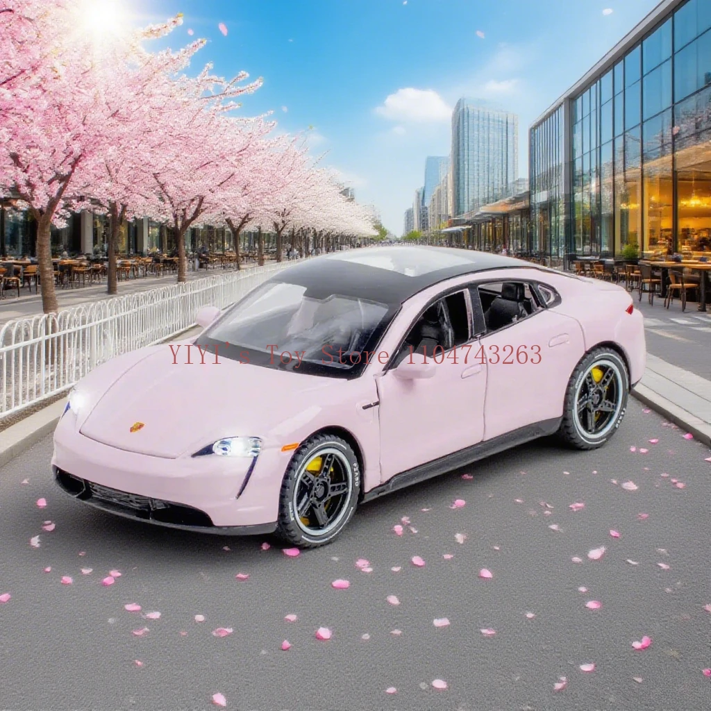 

Масштаб 1:32, литые под давлением модели автомобилей Taycan из сплава, игрушки со звуком, светом, транспортные средства, коллекционная модель автомобилей с резиновыми шинами для мальчиков, подарки A2