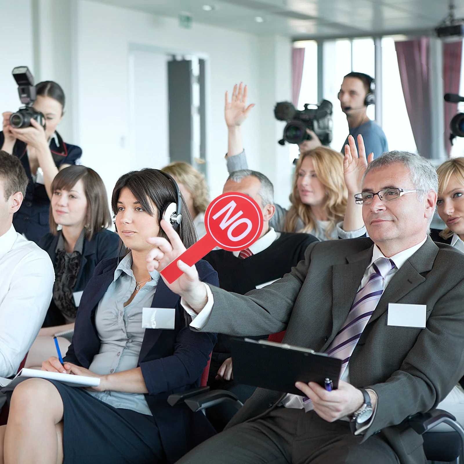 

4pcs Reusable Handheld Voting Board Classroom Judging Paddle With Yes No Signs, Portable Foam Student Response System, School