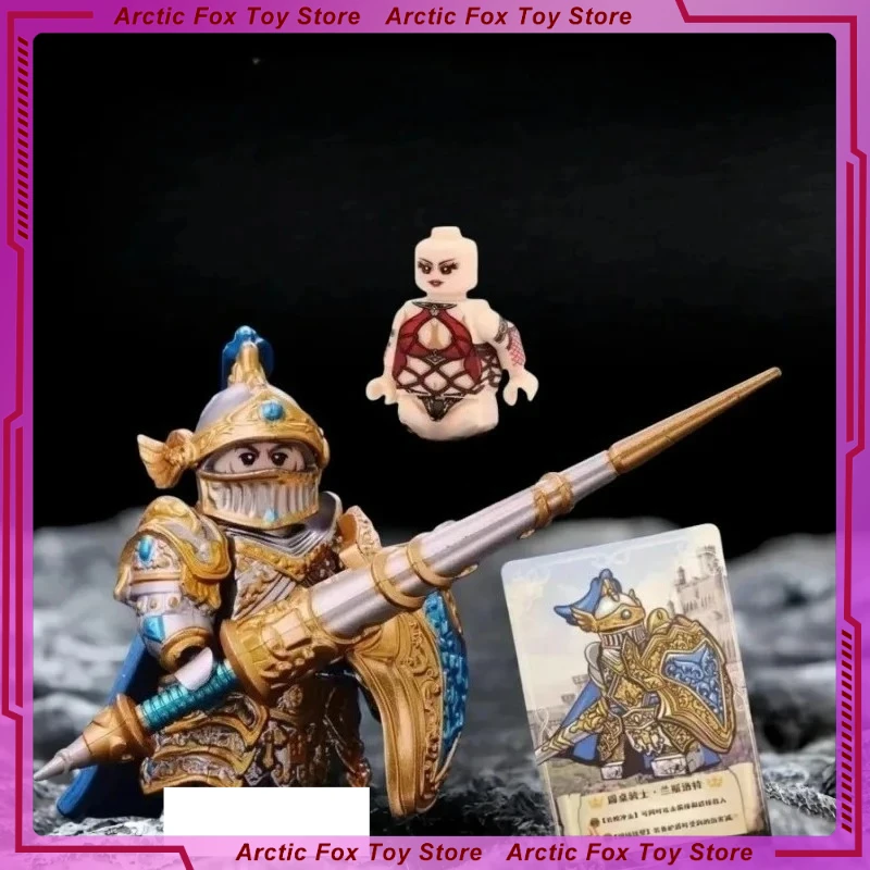 

5cm Knights of The Round Table Peripherals Lancelot Carrying Building Blocks Knight Figure Model Ornament Birthday Gifts Toy Kid