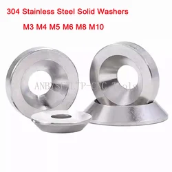 M3 M4 M5 M6 M8 M10 Conical Solid Flat Gasket Concave and Convex Tapered Cone Conical 304 Stainless Steel Countersunk Washer