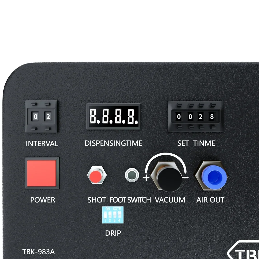 TBK-983A เครื่องจ่ายกาวอัตโนมัติเครื่องอัดอากาศในตัวสําหรับวงเล็บมือถือหยดซ่อมตกแต่งเครื่อง 110 V-220 V