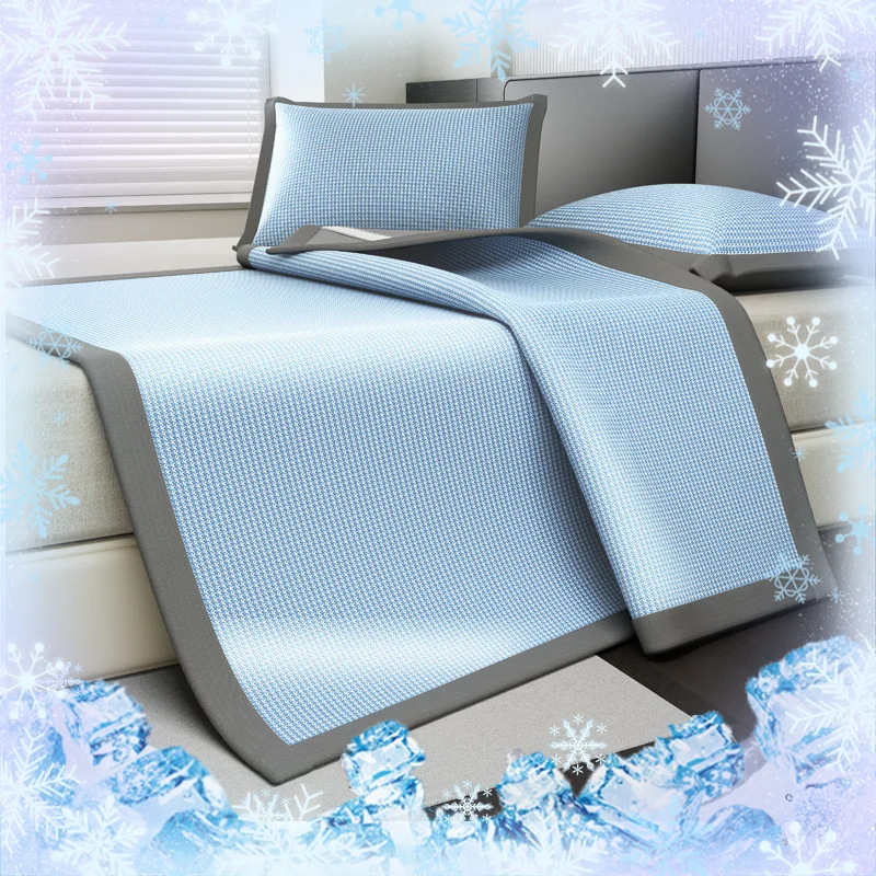 Summer Cooling Ice Silk Bed Sheet Cold Feeling Mattress Cover for Hot Weather Breathable Washable (No Pillowcase)