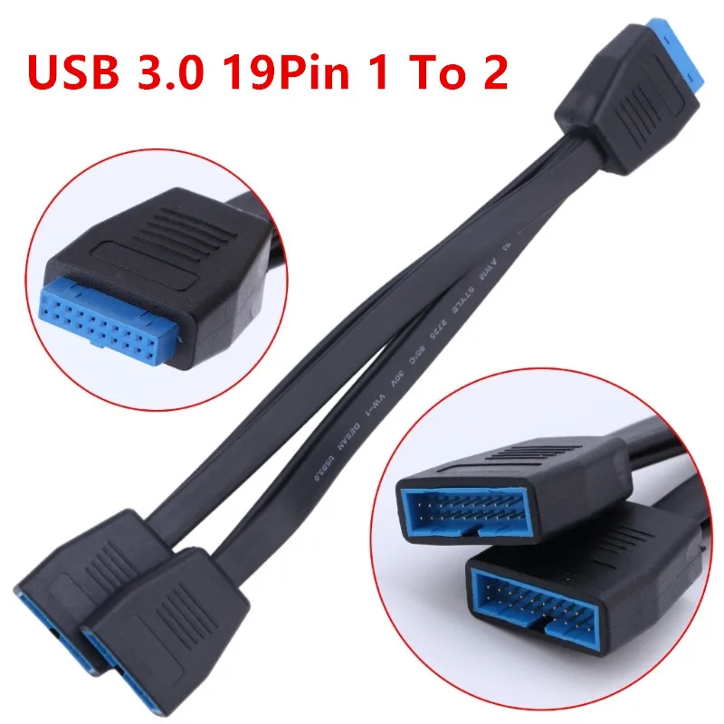 

USB 3.0 Header Extension Cable, 19/20 Pin 1 To 2 Y Splitter Internal Extension Adapter DIY Extender