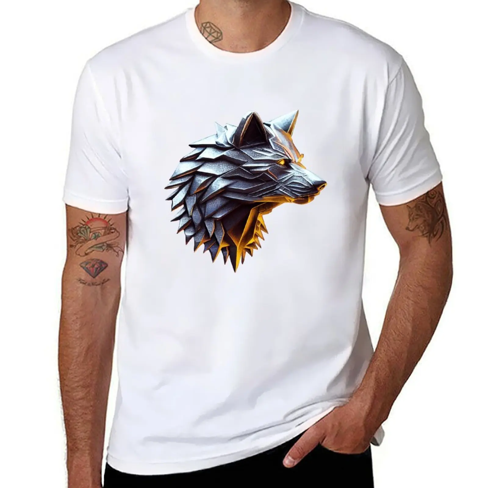 Wolf School - Silver Wolf - Fantasy - Witcher Футболка мужская футболка хлопок 100% футболки для мужчин винтажная футболка с графикой